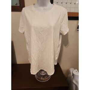 Old Navy White T-Shirt Size L Large Cotton Short Sleeve Crew Neck Essential Tee